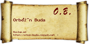 Orbán Buda névjegykártya