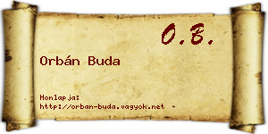 Orbán Buda névjegykártya